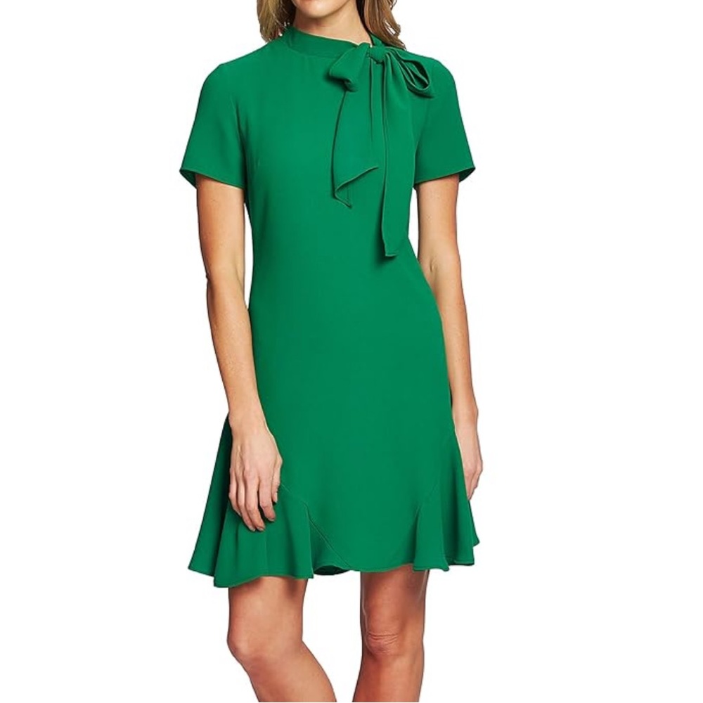 CeCe Green Short Sleeve Dress
